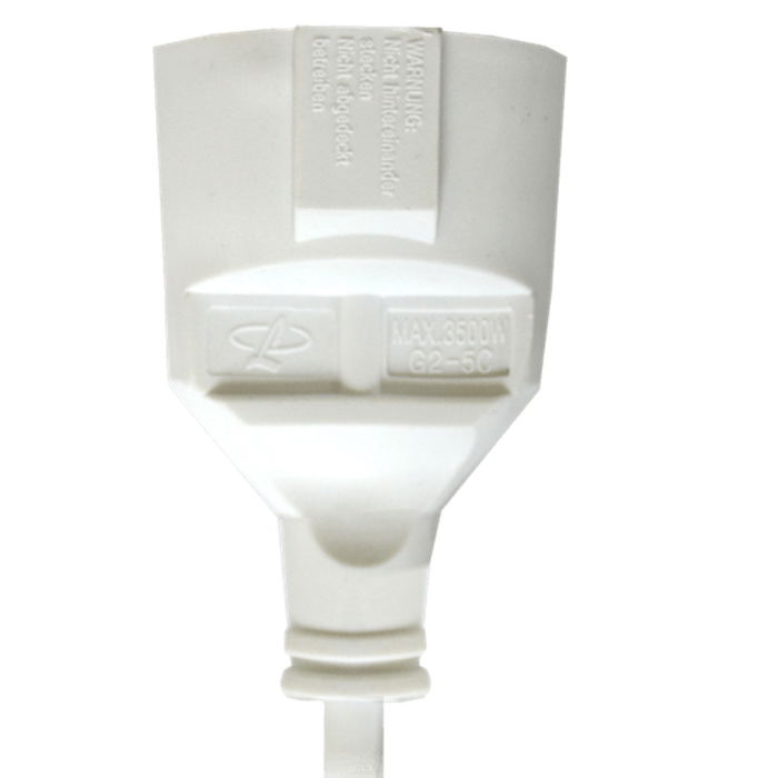 Silver Cable Prolongador de Corriente 10 m Blanco, 3500W 16A 250V H05VV-F, 1.5mm², CE GS, para Interior