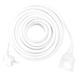 Silver Electric Cable prolongador interior 10m, 3x1.5mm H05VV-F, 250V 16A 3500W, blanco, con toma de tierra, marcado CE-GS