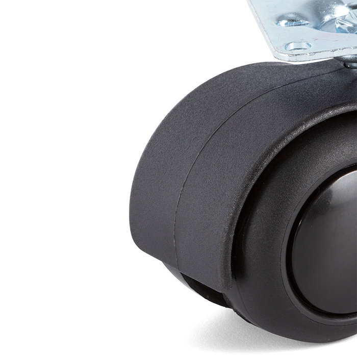 Q&Q Rueda Giratoria Onixa Ø50mm Negra Plástico Aro Goma