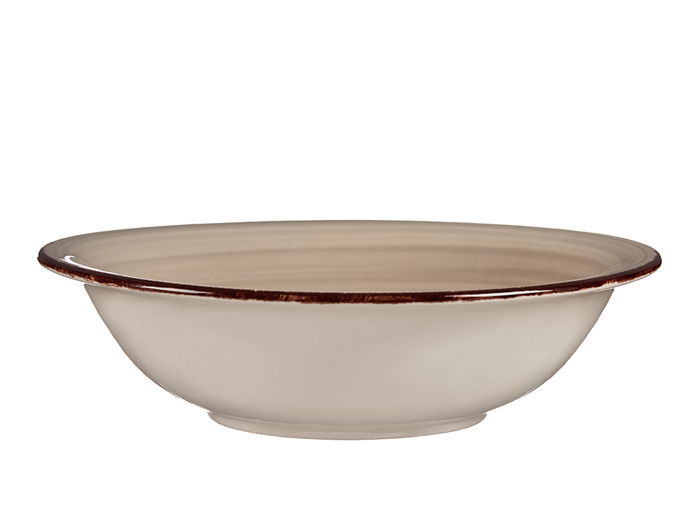 Vessia Plato Hondo Gres Tierra con Borde 20.5 cm Gris Cerámica Loza Apto Lavavajillas (Set de 24)