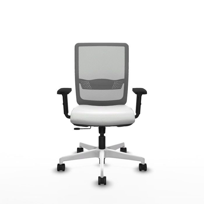 PIQUERAS Y CRESPO Silla de oficina Haches con mecanismo Sincro/Traslack, Blanco y Gris