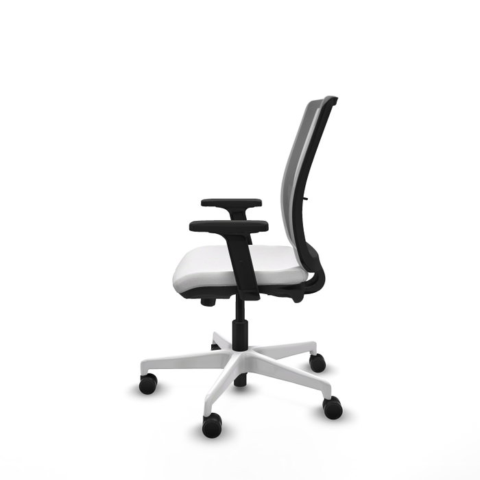 PIQUERAS Y CRESPO Silla de oficina Haches con mecanismo Sincro/Traslack, Blanco y Gris