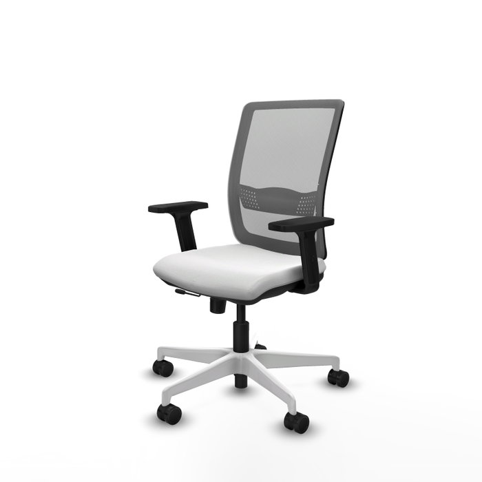 PIQUERAS Y CRESPO Silla de oficina Haches con mecanismo Sincro/Traslack, Blanco y Gris