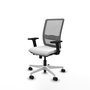 PIQUERAS Y CRESPO Silla de oficina Haches con mecanismo Sincro/Traslack, Blanco y Gris
