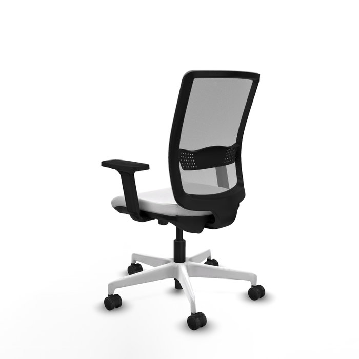 PIQUERAS Y CRESPO Silla de oficina Haches con mecanismo Sincro/Traslack, Blanco y Gris