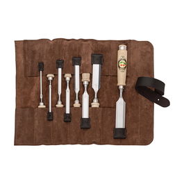 Kirschen Juego de Cinceles 8 Piezas en Estuche Acero al Carbono - Cinceles 4-6-10-12-16-20-26-30 mm, Mangos de Madera, Alemania