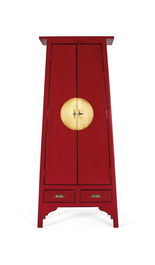 GINER Y COLOMER Armario Madera de Mango 2 Puertas 2 Cajones Rojo 195 cm