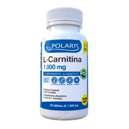 POLARIS L-Carnitina 1000 Mg 50 Tabletas - Complemento para Apoyo Cardiovascular y Pérdida de Peso