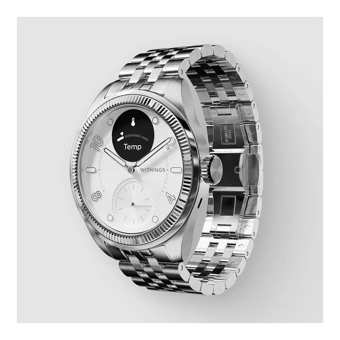 Withings ScanWatch Nova Brilliant Reloj Inteligente, Caja Titanio Gris 39 mm, Pantalla Híbrida OLED, GPS, Monitor Cardiaco y Sueño, Resistencia Agua 5 ATM