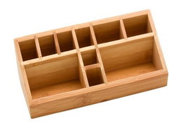 DKD Home Decor Organizador Bambú Natural 9 x 10 x 23 cm 10 Compartimentos