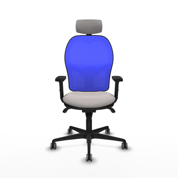PIQUERAS Y CRESPO Silla de oficina Jorquera con mecanismo Sincro, Blanco y Azul PIQUERAS Y CRESPO Silla de oficina Jorquera con mecanismo Sincro, Blanco y Azul