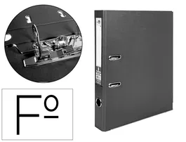 Liderpapel Archivador de palanca Documenta Folio, PVC Negro, 52mm, con Rado y compresor metálico