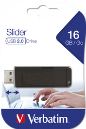 VERBATIM PENDRIVE STORE'N'GO SLIDER 16GB RETRACTIL USB 2.0 NEGRO