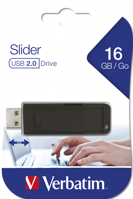 VERBATIM PENDRIVE STORE'N'GO SLIDER 16GB RETRACTIL USB 2.0 NEGRO VERBATIM PENDRIVE STORE'N'GO SLIDER 16GB RETRACTIL USB 2.0 NEGRO