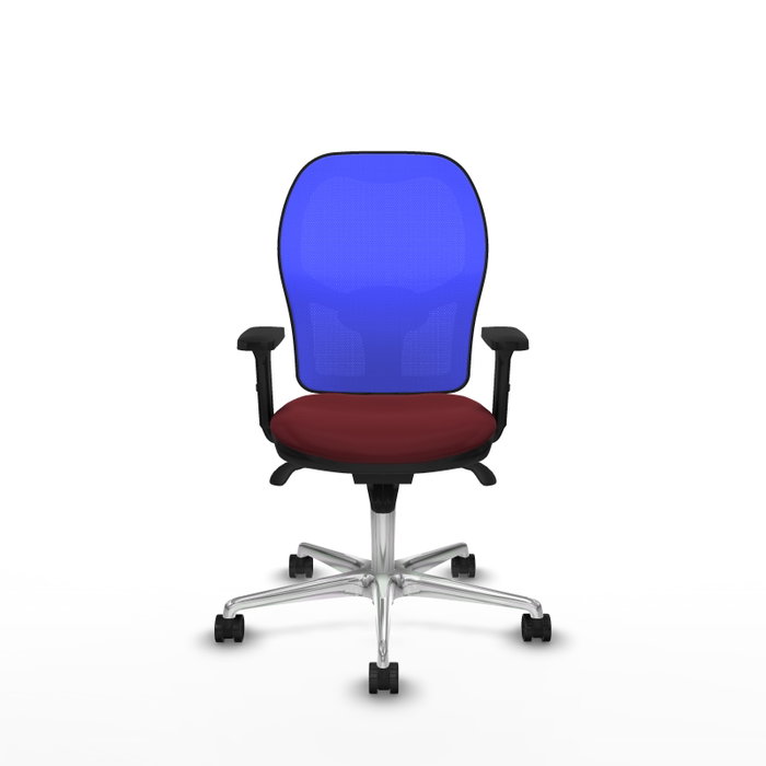 PIQUERAS Y CRESPO Silla de oficina Jorquera con mecanismo Sincro, Granate y Azul