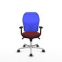 PIQUERAS Y CRESPO Silla de oficina Jorquera con mecanismo Sincro, Granate y Azul