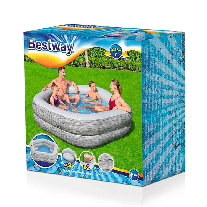 Bestway Piscina Hinchable Familiar 213x206x53 cm Gris