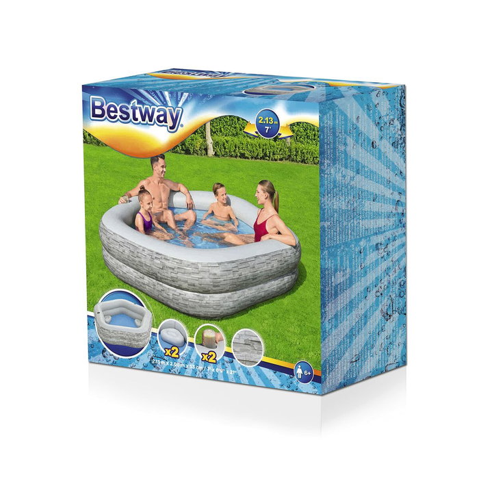 Bestway Piscina Hinchable Familiar 213x206x53 cm Gris