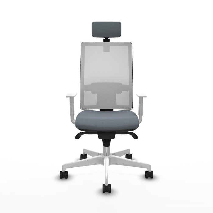 PIQUERAS Y CRESPO Silla de oficina Horna con mecanismo Sincro, Gris y Blanco PIQUERAS Y CRESPO Silla de oficina Horna con mecanismo Sincro, Gris y Blanco