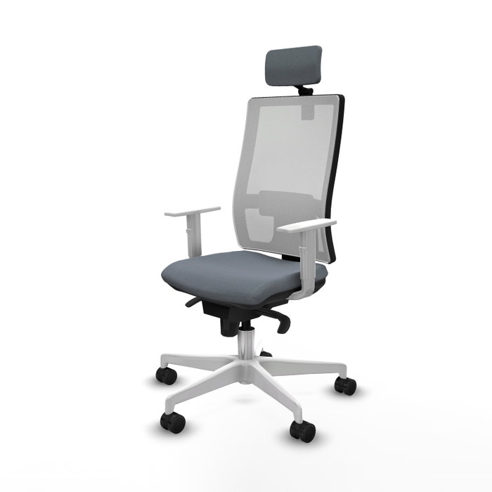 PIQUERAS Y CRESPO Silla de oficina Horna con mecanismo Sincro, Gris y Blanco PIQUERAS Y CRESPO Silla de oficina Horna con mecanismo Sincro, Gris y Blanco