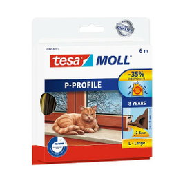 Tesa Burlete para Ventana Perfil P 6m x 9mm Marrón 05390