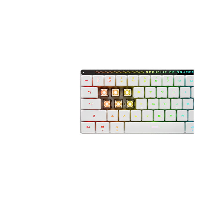 Asus Teclado Gaming Inalámbrico ROG Falchion RX 65%, RGB, Interruptores Ópticos ROG RX Red, Trimodo (Bluetooth/RF 2.4GHz/USB), 90MP03EC-BKSA10