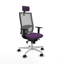 PIQUERAS Y CRESPO Silla de oficina Horna con mecanismo Sincro, Morada y Gris