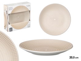 Vessia Plato Postre 20.5 cm Grabado Gris Cerámica (Set de 24)