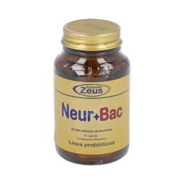 ZEUS Neur+Bac 30 Cápsulas - Melena de León, Ginkgo, DMAE, Probióticos y Melatonina para Memoria y Microbiota