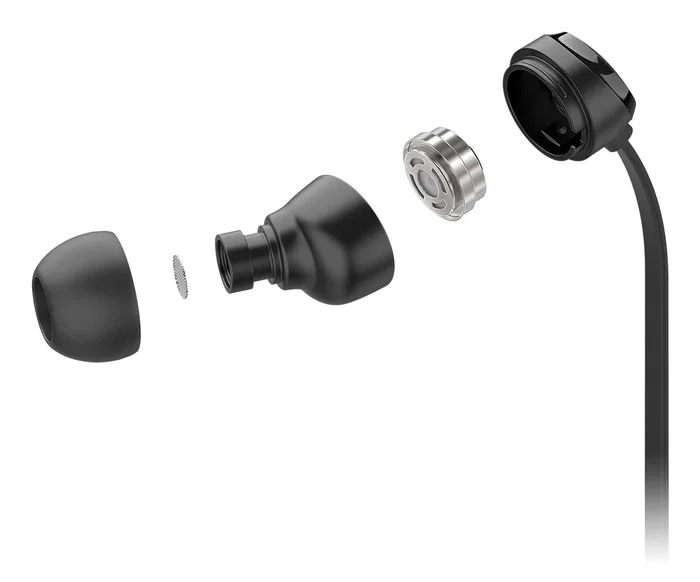 Motorola Earbuds 3C-S - Auriculares Inalámbricos Intraurales USB-C con Cable Plano, Control en Línea, Micrófono y Rich Bass - Negro
