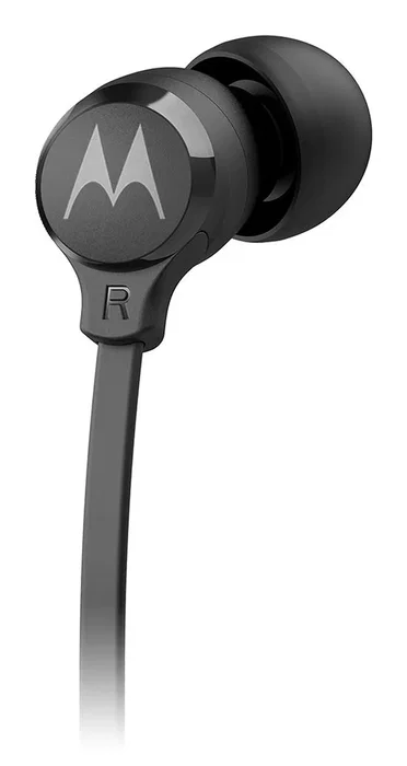 Motorola Earbuds 3C-S - Auriculares Inalámbricos Intraurales USB-C con Cable Plano, Control en Línea, Micrófono y Rich Bass - Negro
