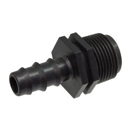 Aqua Control Adaptador Macho para Tubo Ø16 mm a Rosca ½ pulg Polipropileno Negro Tratamiento Anti UV