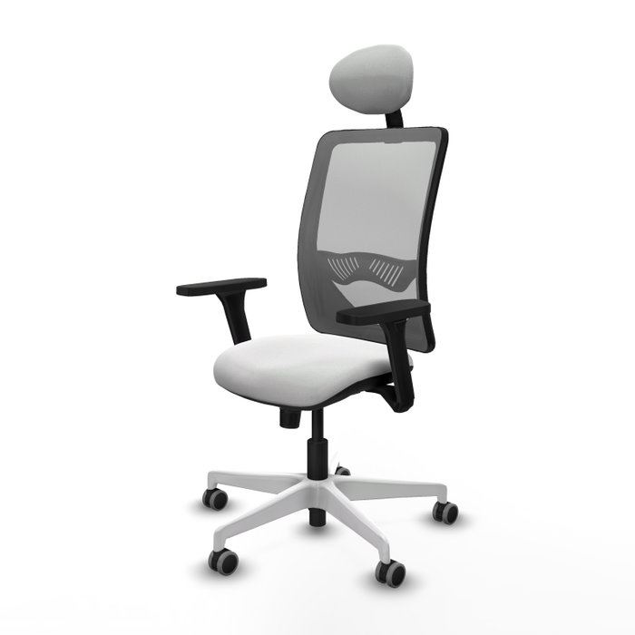 PIQUERAS Y CRESPO Silla de oficina Zulema con mecanismo Sincro, Blanco y Gris