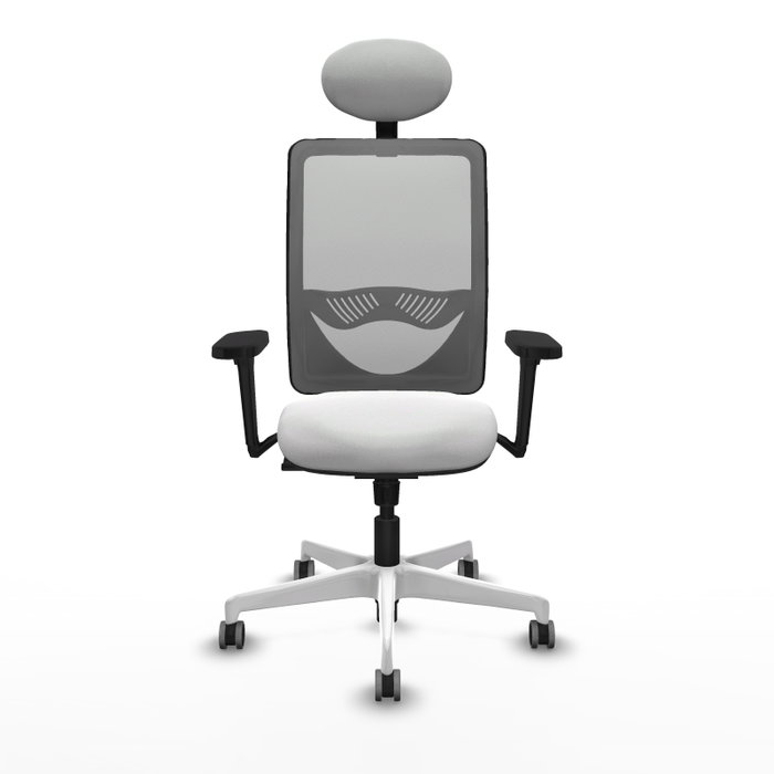 PIQUERAS Y CRESPO Silla de oficina Zulema con mecanismo Sincro, Blanco y Gris