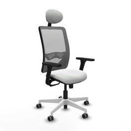 PIQUERAS Y CRESPO Silla de oficina Zulema con mecanismo Sincro, Blanco y Gris