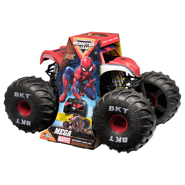 Spin Master Monster Jam Marvel Mega Spiderman Camión Teledirigido RC - Monster Truck Escala 1:6 de 62 cm, para Niños de 4 años o más - Ref. 6070554