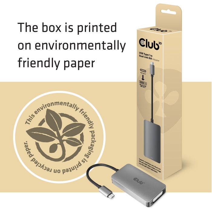 Club 3D CAC-1510 Adaptador USB 3.2 Tipo C a DVI-D Dual Link