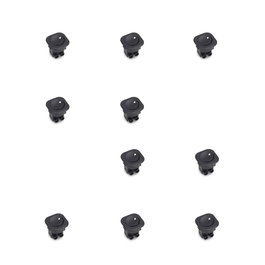 Emuca Lote de 10 interruptores para empotrar D21x21, Plástico, Negro