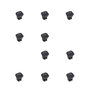Emuca Lote de 10 interruptores para empotrar D21x21, Plástico, Negro