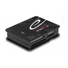 DeLOCK Delock Lector de Tarjetas USB 2.0, Negro, 6 en 1 para CF, SD, MicroSD, MS, xD, M2, 480 Mbit/s, Plug and Play