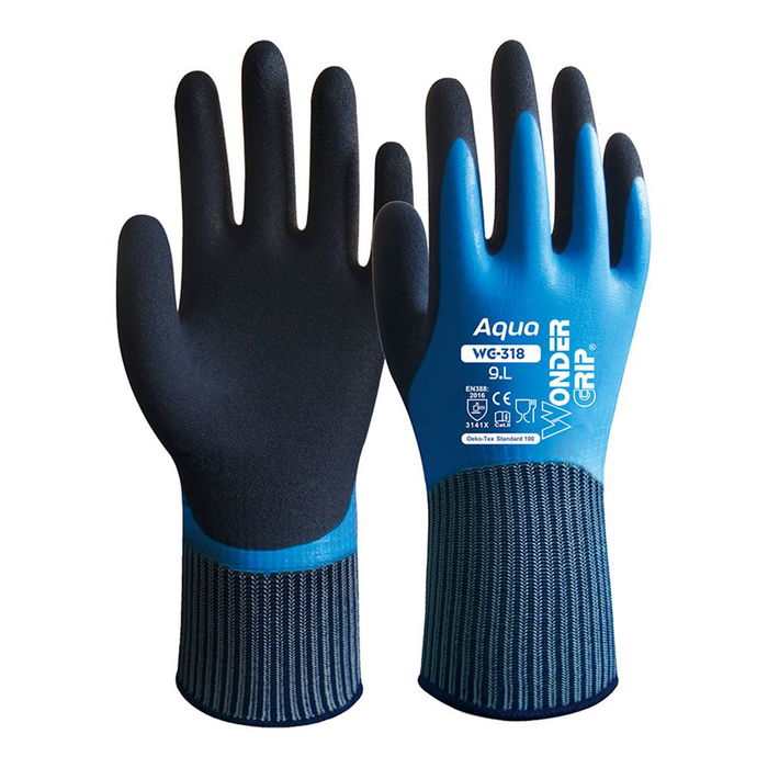 Wonder Grip Guantes de Nylon con Doble Recubrimiento de Látex, 100% Resistente al Agua, Uso Alimentario, Talla 9, T-09 Wonder Grip Guantes de Nylon con Doble Recubrimiento de Látex, 100% Resistente al Agua, Uso Alimentario, Talla 9, T-09