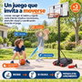 JugaToys Canasta de Baloncesto con pie, balón hinchable e hinchador 74x236x73cm
