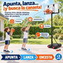 JugaToys Canasta de Baloncesto con pie, balón hinchable e hinchador 74x236x73cm