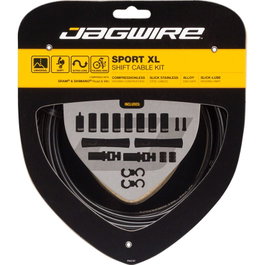 Jagwire Sport XL Kit de Cables y Fundas de Cambio para Bicicletas Plegables - Negro