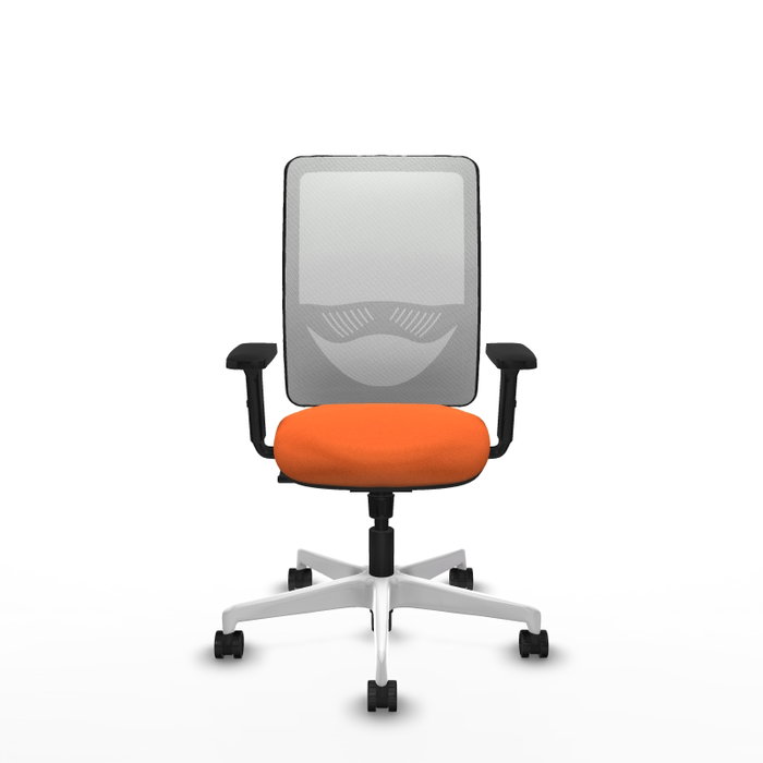 PIQUERAS Y CRESPO Silla de oficina Zulema con mecanismo Sincro, Tela Naranja y Malla Blanca PIQUERAS Y CRESPO Silla de oficina Zulema con mecanismo Sincro, Tela Naranja y Malla Blanca