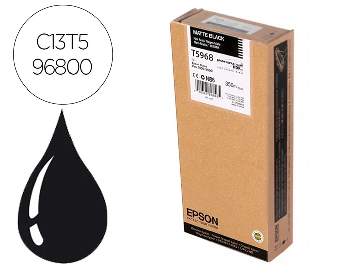 Epson T59680N UltraChrome HDR Cartucho de Tinta Negro Mate 350 ml