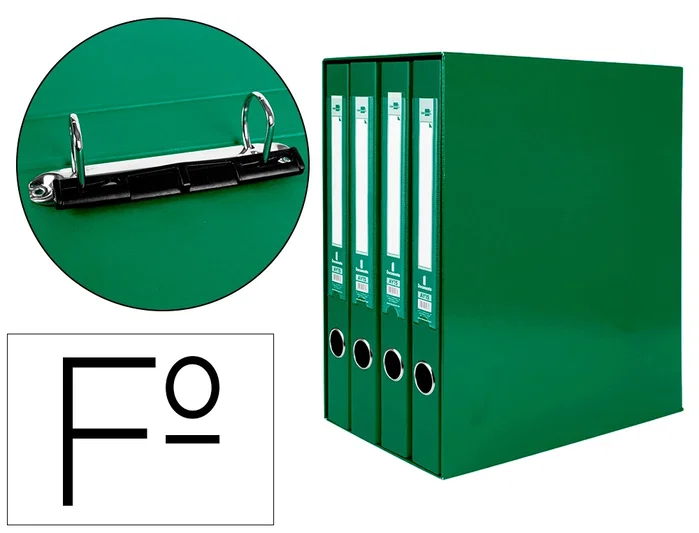 Liderpapel Modulo 2 anillas mixtas 25mm verde Folio Liderpapel Modulo 2 anillas mixtas 25mm verde Folio