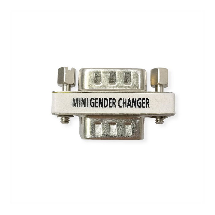 VALUE 12.99.2025 Adaptador DB9 Macho a Macho de 0 m, Gender Changer Mini 9 Polos, Conector Recto Plata