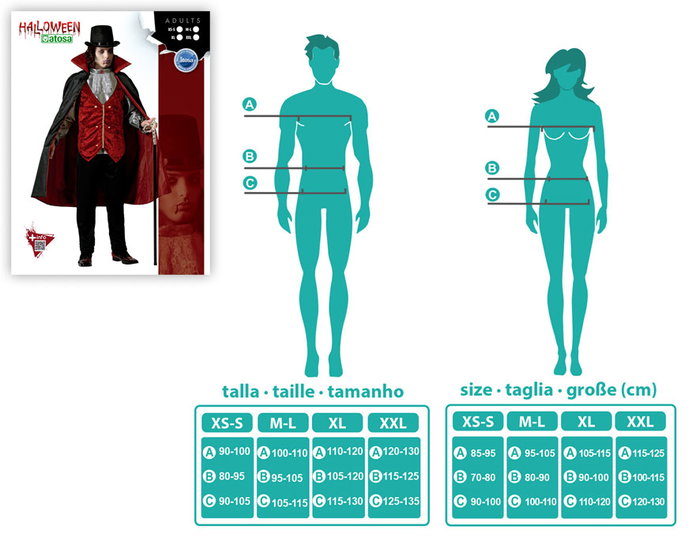 Disfraz de Vampiro Clásico Halloween Hombre Adulto Completo con Capa Roja Cuello Alto, Chaleco y Pantalón Talla M-L Disfraz de Vampiro Clásico Halloween Hombre Adulto Completo con Capa Roja Cuello Alto, Chaleco y Pantalón Talla M-L