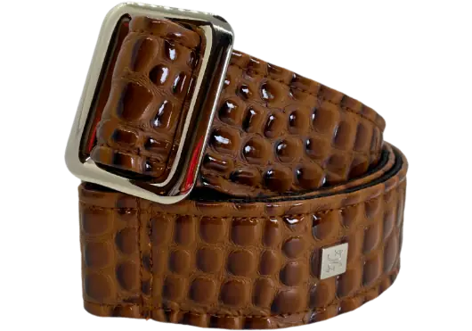 GETM Correa Guitarra Bajo Aussie Gator Mocha Brown ajustable hasta 165 cm Polipiel Nailon Piel